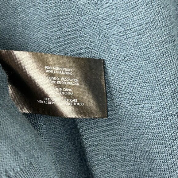 Banana Republic Men’s L Dark Blue 100% Merino Wool Crew Sweater Grandpa Casual - Picture 7 of 12